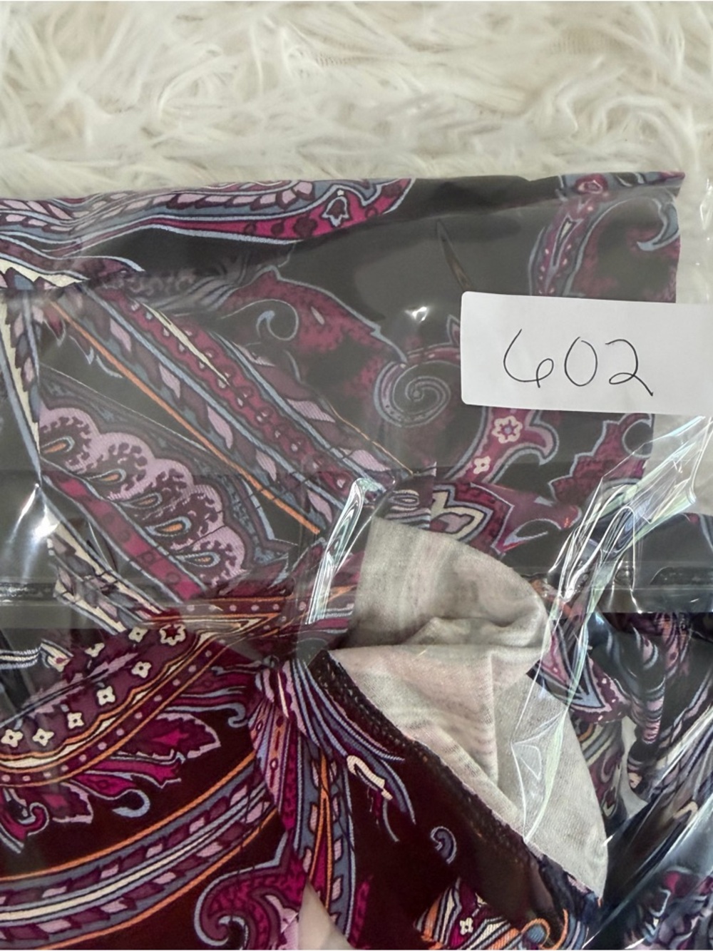 Chicos Womens Paisley Cowl Neck Touch Of Cool Top Size XL Black Purple Office - Picture 8 of 8